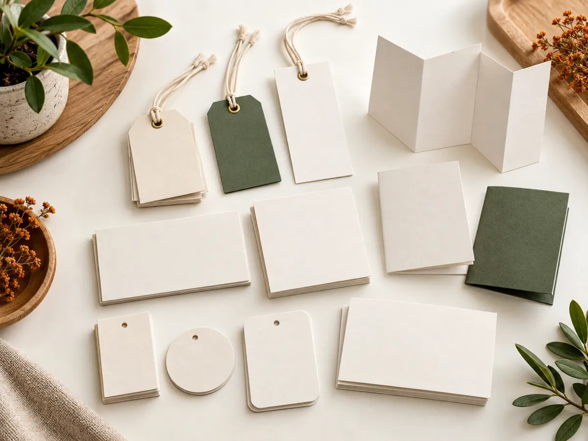 Custom hang tags, folded cards and packaging inserts